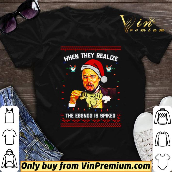 Leonardo DiCaprio Santa when they realize the eggnog is spiked ugly Christmas shirt sweater