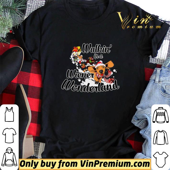 Dachshund Santa Christmas Walkin In A Wiener Wonderlan shirt sweater