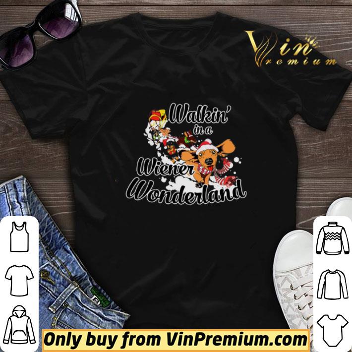 Dachshund Santa Christmas Walkin In A Wiener Wonderlan shirt sweater