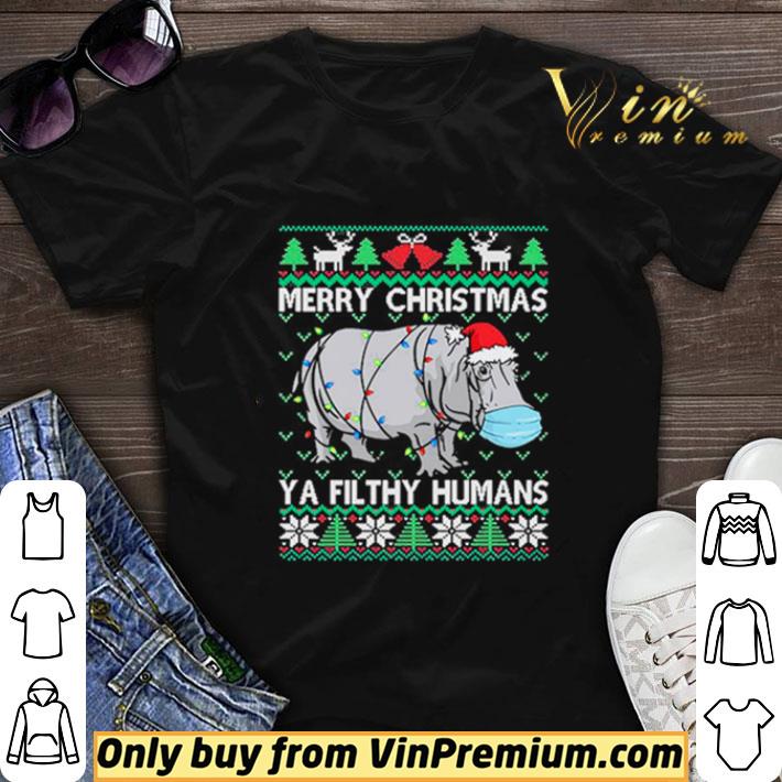 Merry Christmas Sloth Santa Face Mask Ugly Christmas shirt sweater