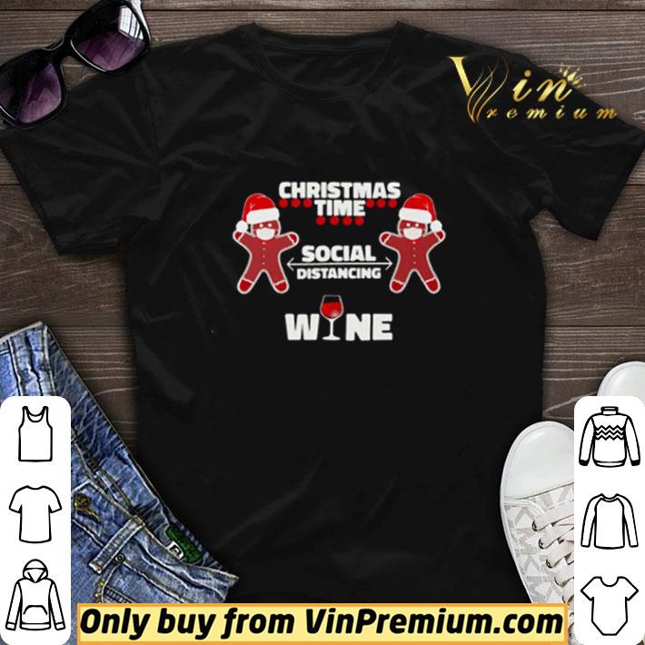 Christmas time social distancing wine shirt sweater