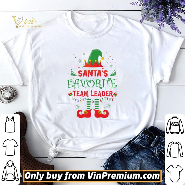 Elf Santa's Favorite Team Leader Happy Merry Christmas shirt sweater
