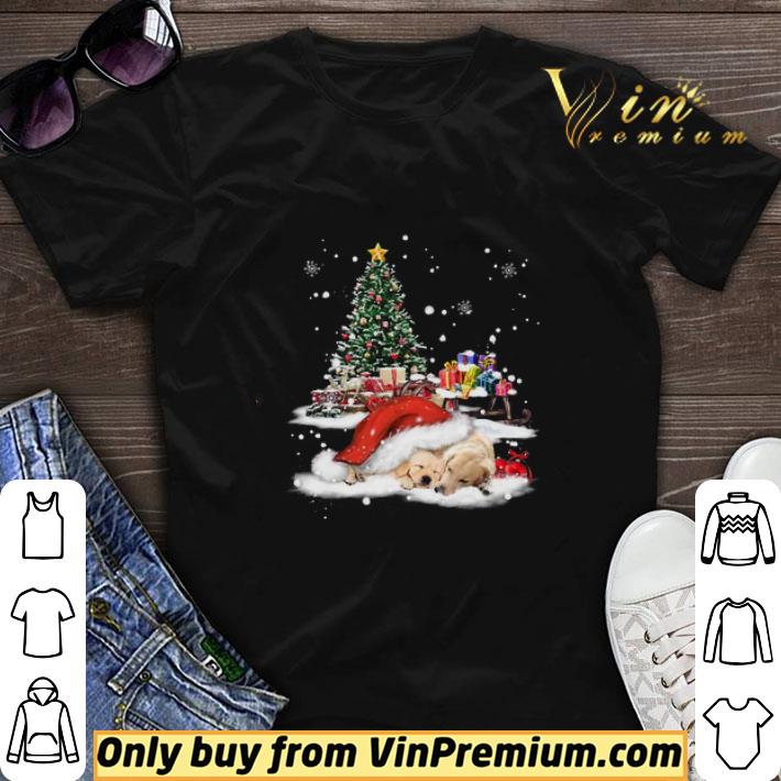 Golden Retriever Red Hat Hiding Merry Christmas shirt sweater
