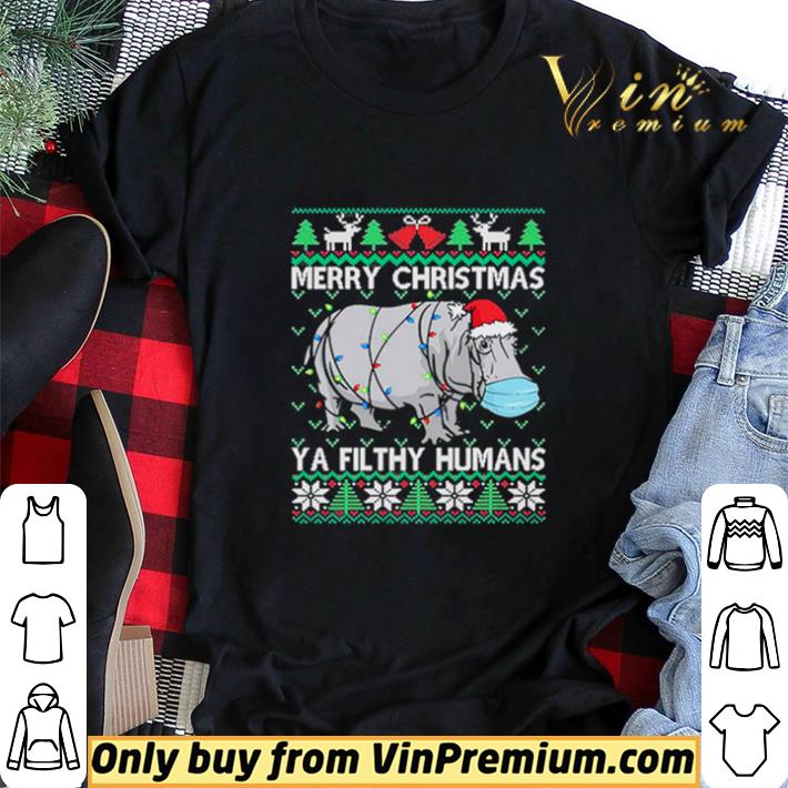 Merry Christmas Sloth Santa Face Mask Ugly Christmas shirt sweater