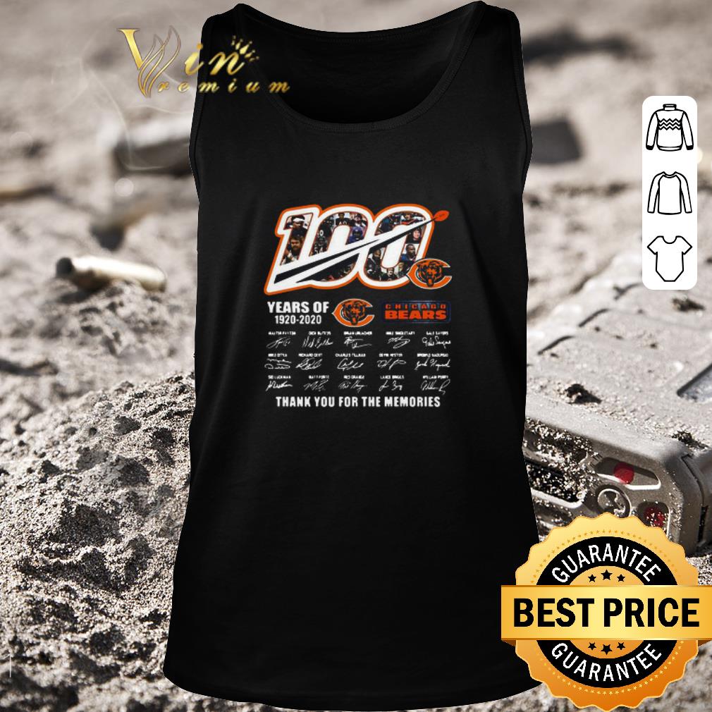 Premium 100 Years Of Chicago Bears 1920 2020 Thank You For The Memories Signatures shirt