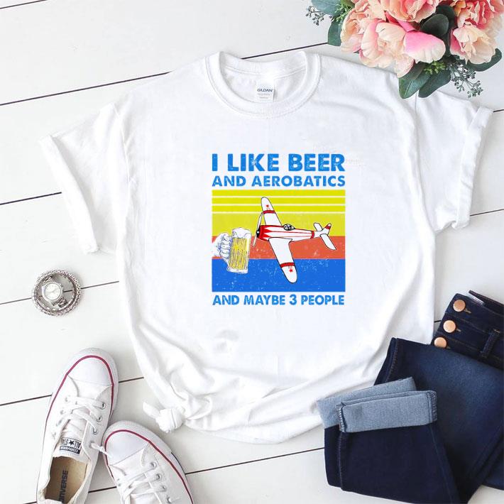 Awesome I like beer and aerobatics and maybe 3 people vintage shirt sweater