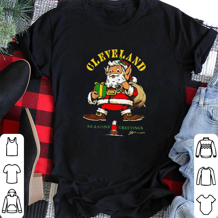 Awesome Santa Team Cleveland seasons’ greeting shirt sweater