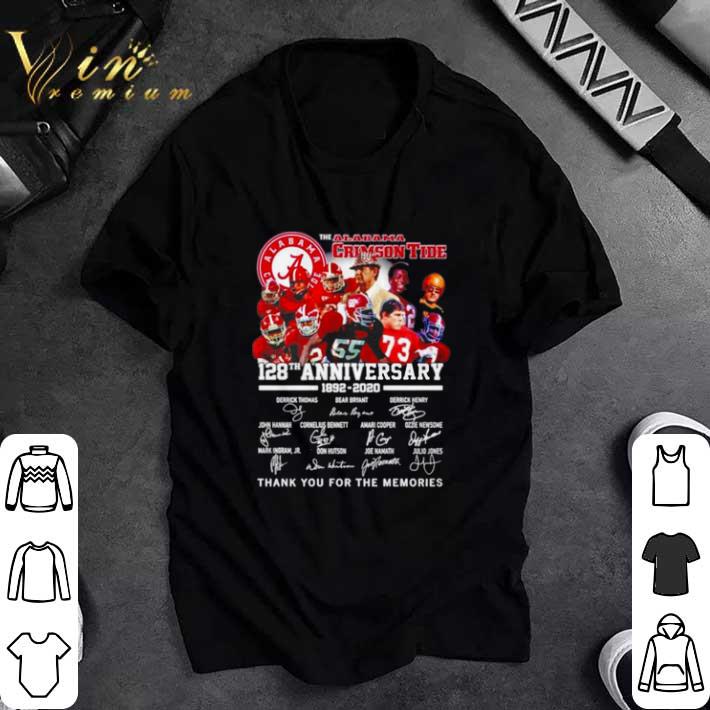 Hot Alabama Crimson Tide 128th anniversary 1892 2021 thank you for the memories signatures tshirt sweatshirt