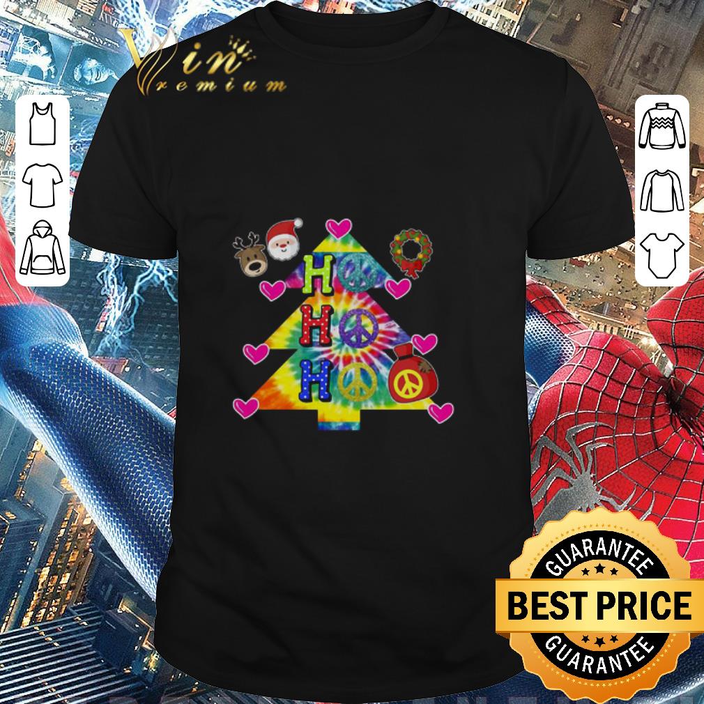 Nice Ho Ho Ho Peace Symbols Santa Reindeer Christmas Tree Sweater shirt