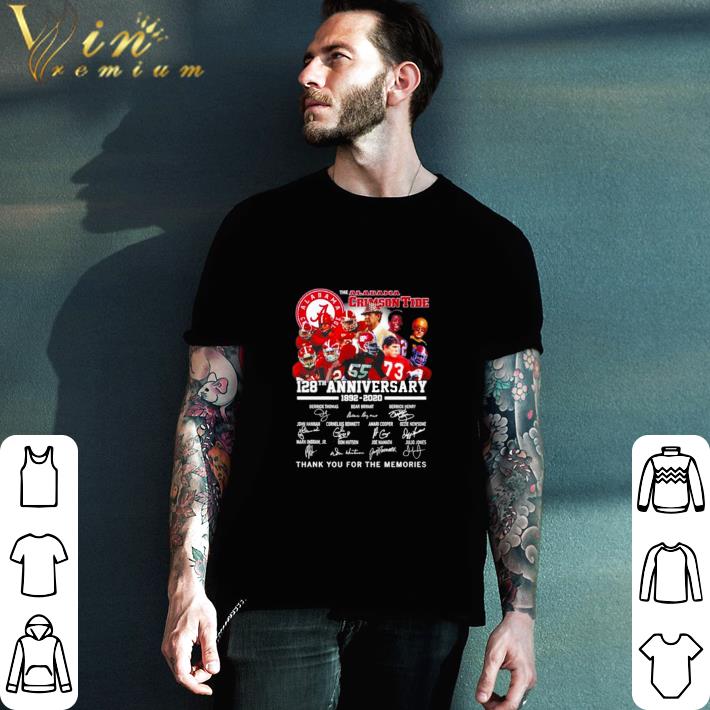 Hot Alabama Crimson Tide 128th anniversary 1892 2021 thank you for the memories signatures tshirt sweatshirt