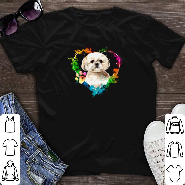 Hot Shih Tzu heart color shirt sweater