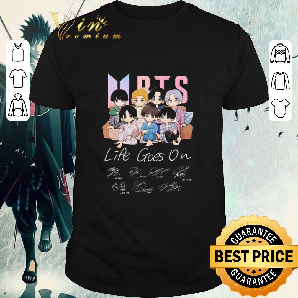 Funny BTS Life Goes On Signatures shirt