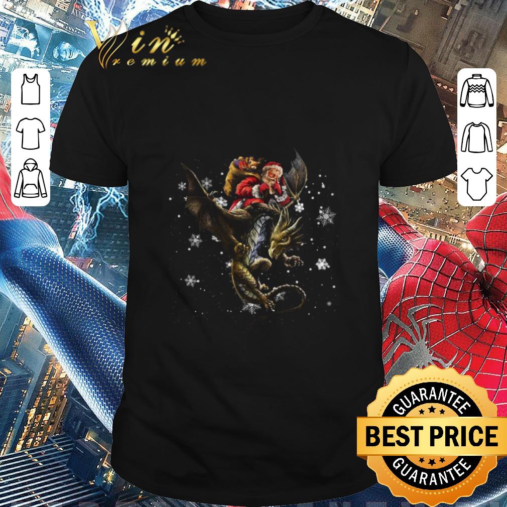 Funny Santa Claus Riding Dragon Christmas shirt