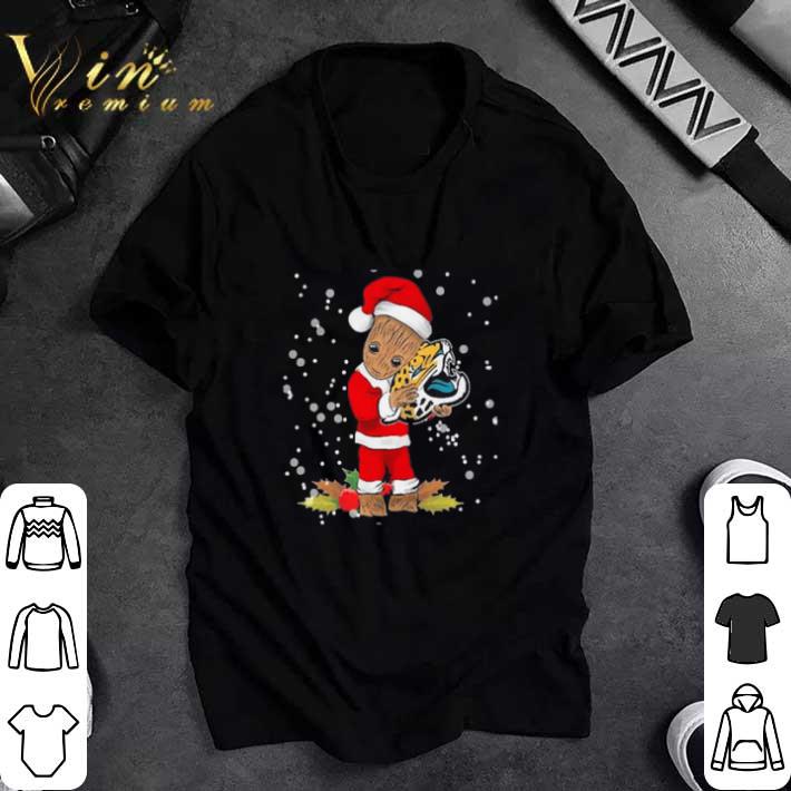 Pretty Santa Baby Groot Hug Jacksonville Jaguars Christmas tshirt sweatshirt