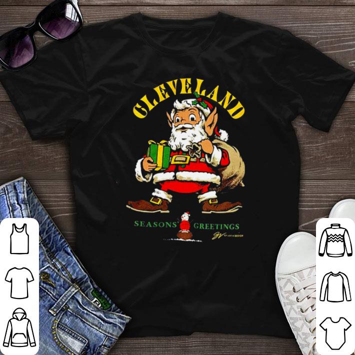 Awesome Santa Team Cleveland seasons’ greeting shirt sweater