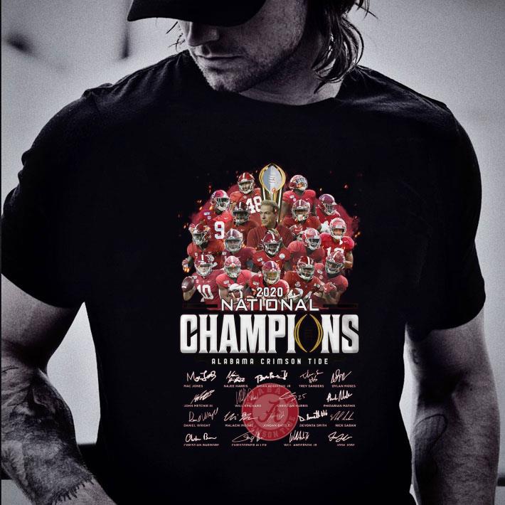 Funny Team Alabama Crimson Tide 2020 National Champions Signatures shirt