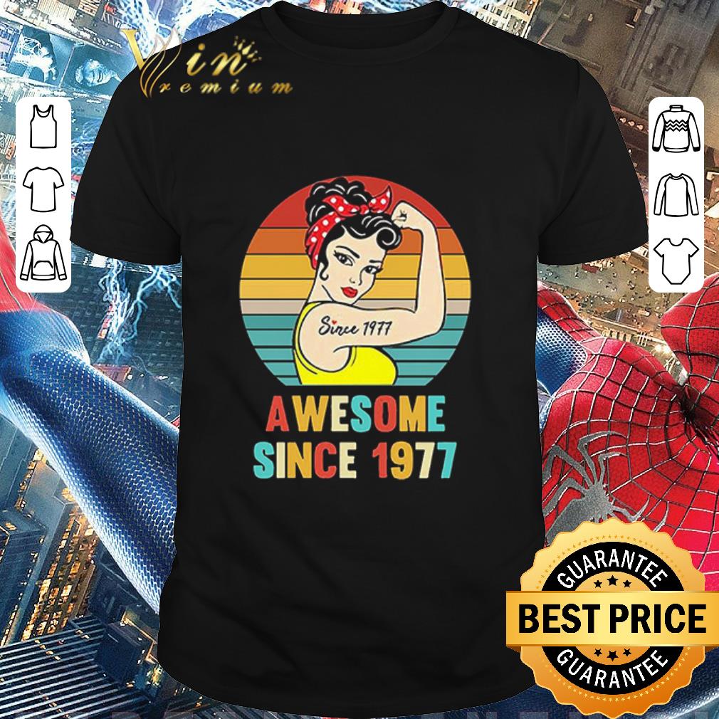 Top Strong Girl Tattoo Vintage Since 1977 Retro shirt