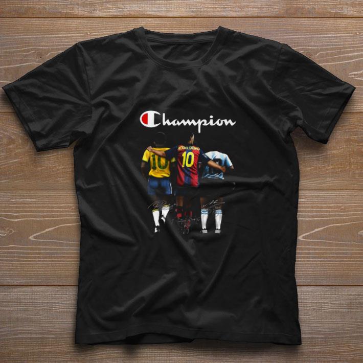 Funny Logo Champion No. 10 Pele Ronaldinho Diego Maradona Signatures shirt