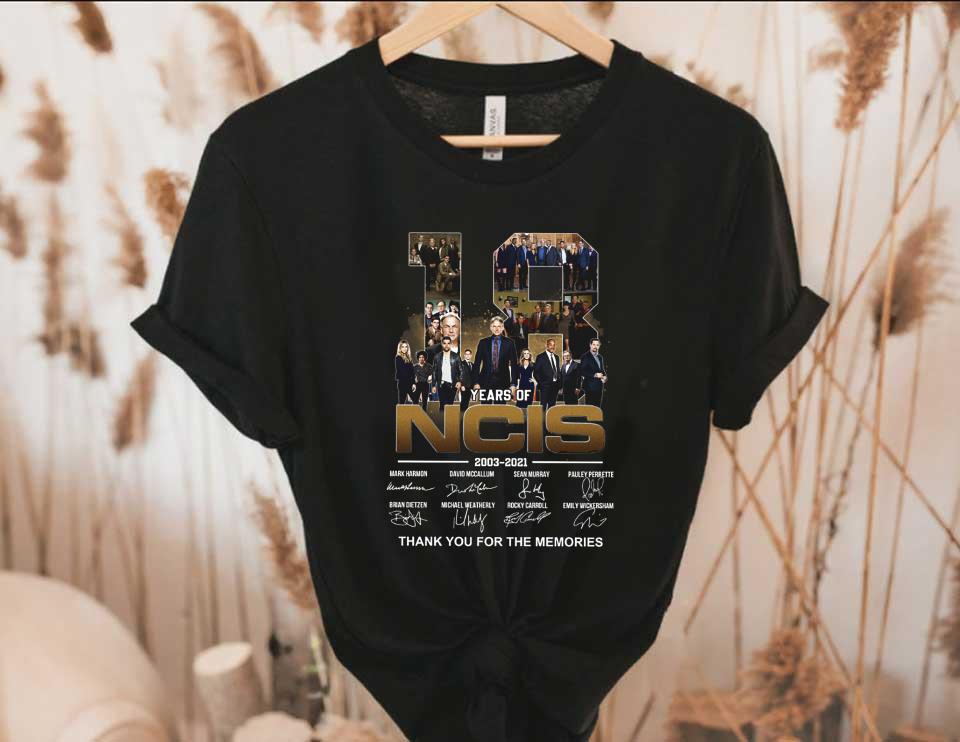 18 Years Of 2003 2021 NCIS Signature Thank You For The Memories shirt, NCIS Signatures Shirt