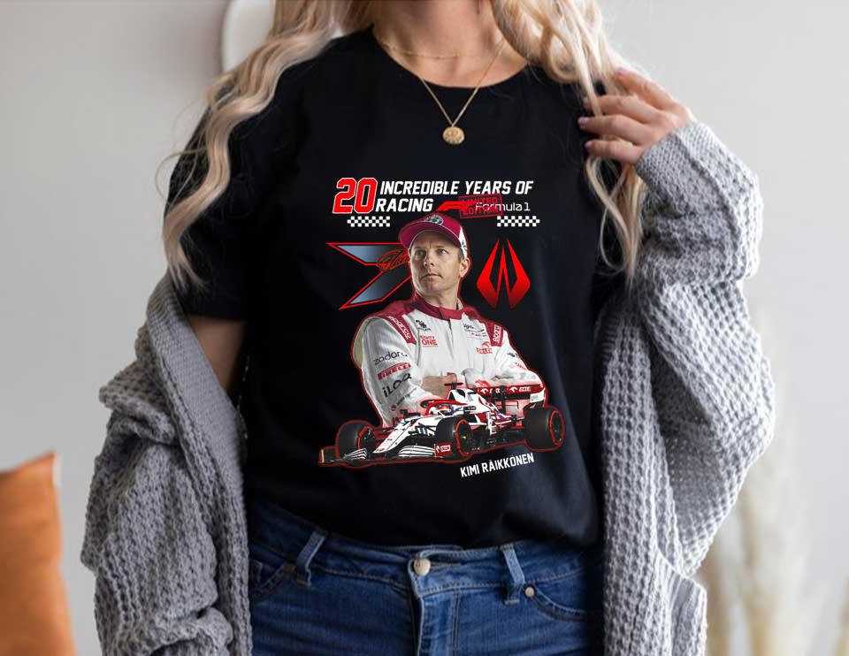 20 Kimi Raikkonen Shirt, 20 Incredible Years Of Racing Formula 1 Kimi Raikkonen Shirt