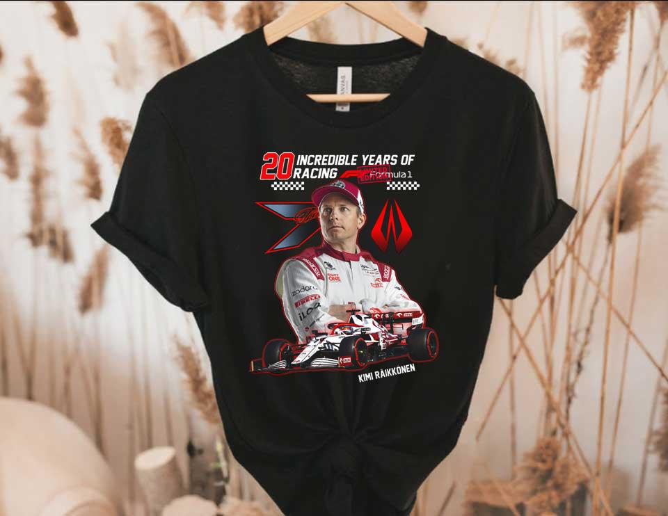 20 Kimi Raikkonen Shirt, 20 Incredible Years Of Racing Formula 1 Kimi Raikkonen Shirt