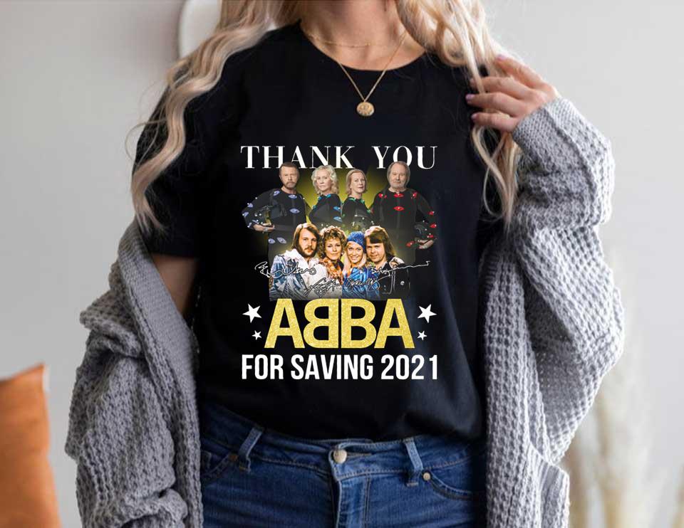 ABBA 49th Anniversary Signatures 1972 2021 Shirt, Thank You ABBA For Saving Shirt