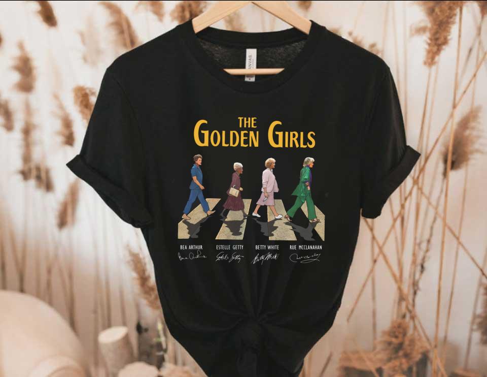 Bea Arthur Estelle Getty Betty White Rue Mcclanahan Abbey Road Shirt, The Golden Girls Abbey Road Signatures Shirt