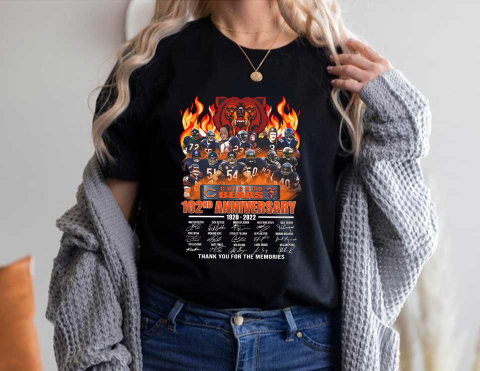 Chicago Bears 102nd Anniversary 1920 2022 Thank You For The Memories Shirt, Chicago Bears 102nd Shirt