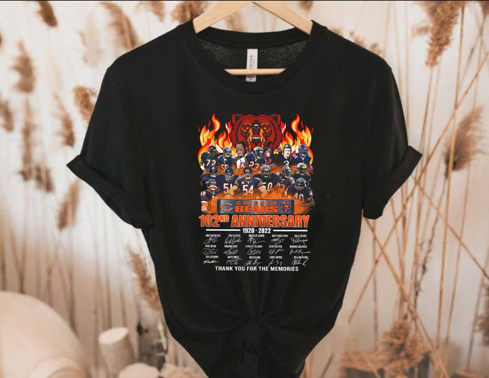 Chicago Bears 102nd Anniversary 1920 2022 Thank You For The Memories Shirt, Chicago Bears 102nd Shirt