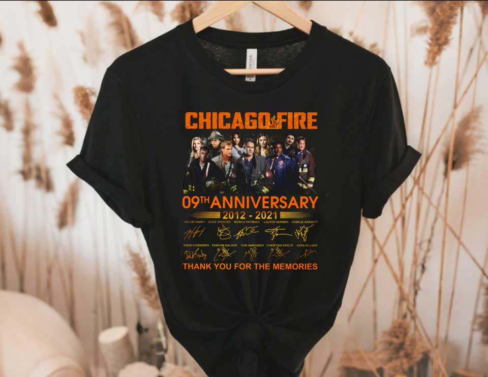 Chicago Fire 9th Shirt, Chicago Fire 9th Anniversary 2012 2021 Thank You For The Memories Shirt
