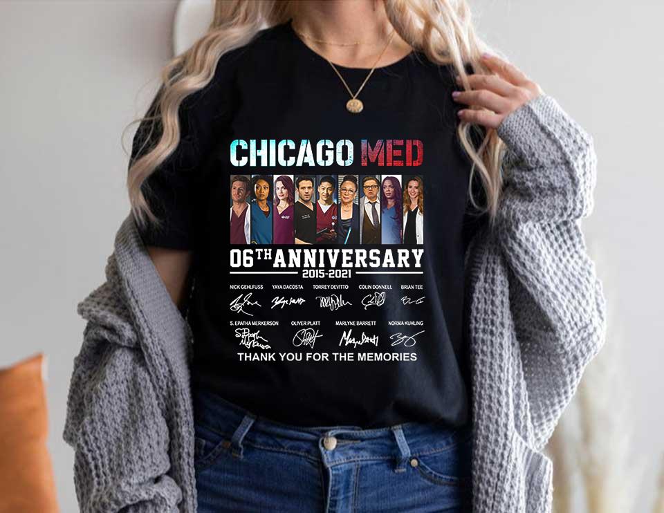 07th Chicago PD Shirt, Chicago PD 07th Anniversary 2014 2021 Signatures Thank You For The Memories Shirt