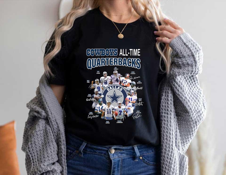 Dallas Cowboys All-time Quarterbacks Signatures Shirt, Cowboys All Time Quarterbacks Shirt