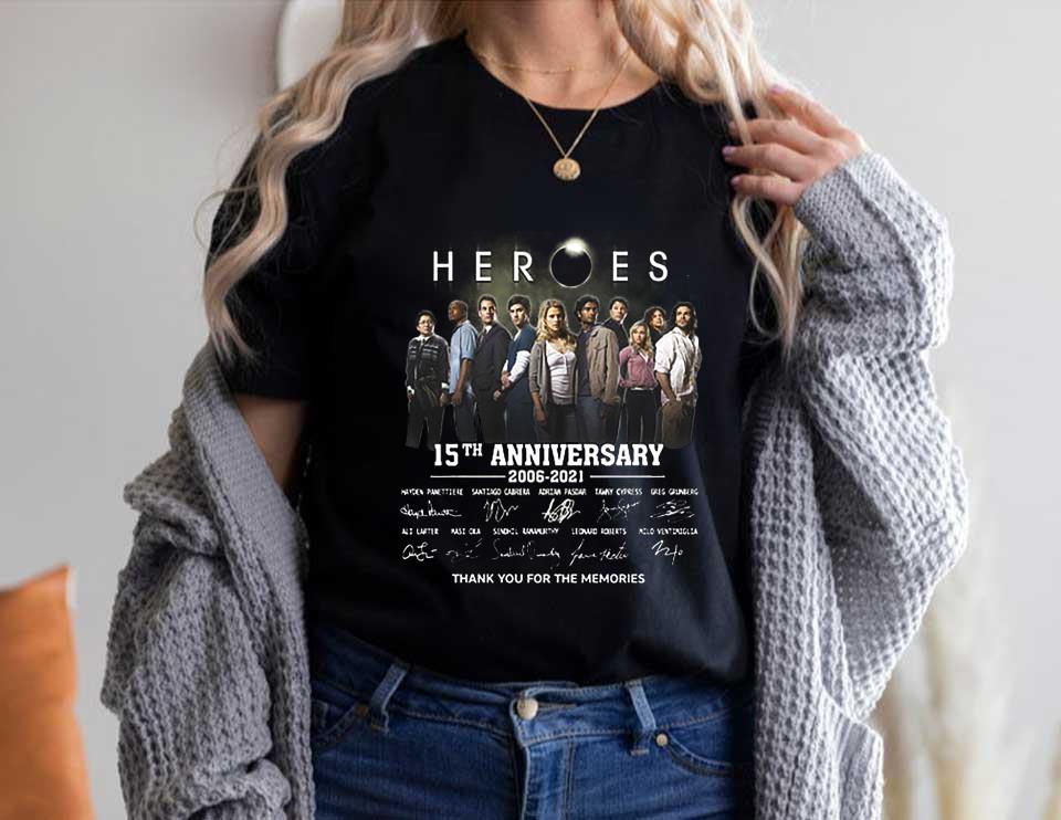 Heroes 15th Anniversary 2006 2021 Signatures Thank You For The Memories Shirt, 15th Heroes Shirt