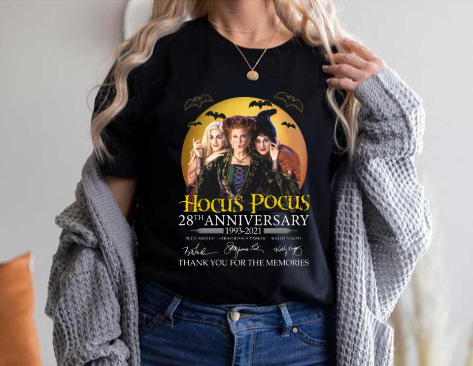 Hocus Pocus 28th Anniversary 1993 2021 Signatures Thank You For The Memories Shirt, 28th Years Hocus Pocus shirt