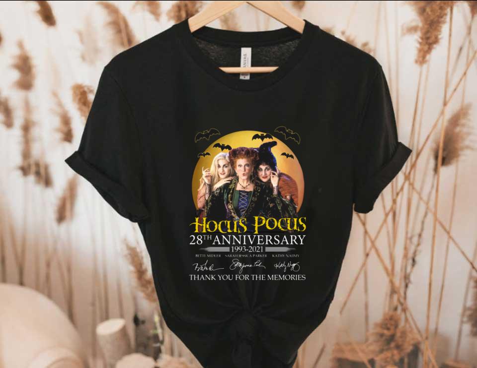 Hocus Pocus 28th Anniversary 1993 2021 Signatures Thank You For The Memories Shirt, 28th Years Hocus Pocus shirt