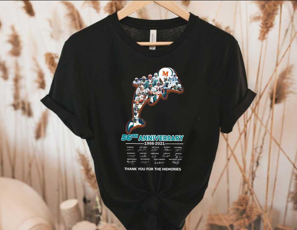 Miami Dolphins 56th Anniversary Thank You For The Memories Signatures Shirt, Dolphins 56th Miami Dolphins Shirt