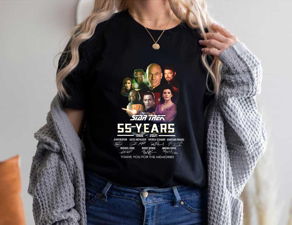 Star Trek 55 Years 1966 2021 Signature Thank You For The Memories Shirt, Star Trek Shirt