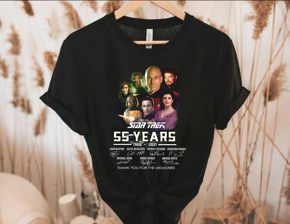Star Trek 55 Years 1966 2021 Signature Thank You For The Memories Shirt, Star Trek Shirt