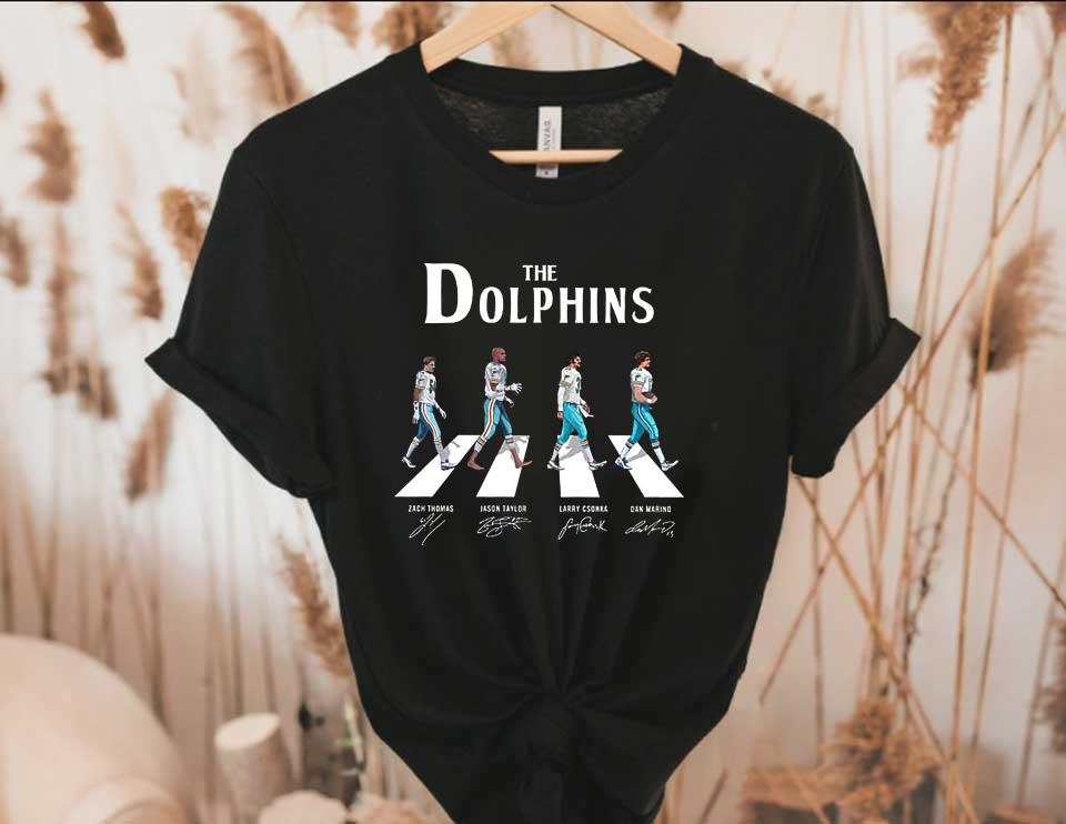 The Dolphins Walking Shirt, The Dolphins Abbey Road Shirt, The Dolphins Abbey Road Signatures Shirt