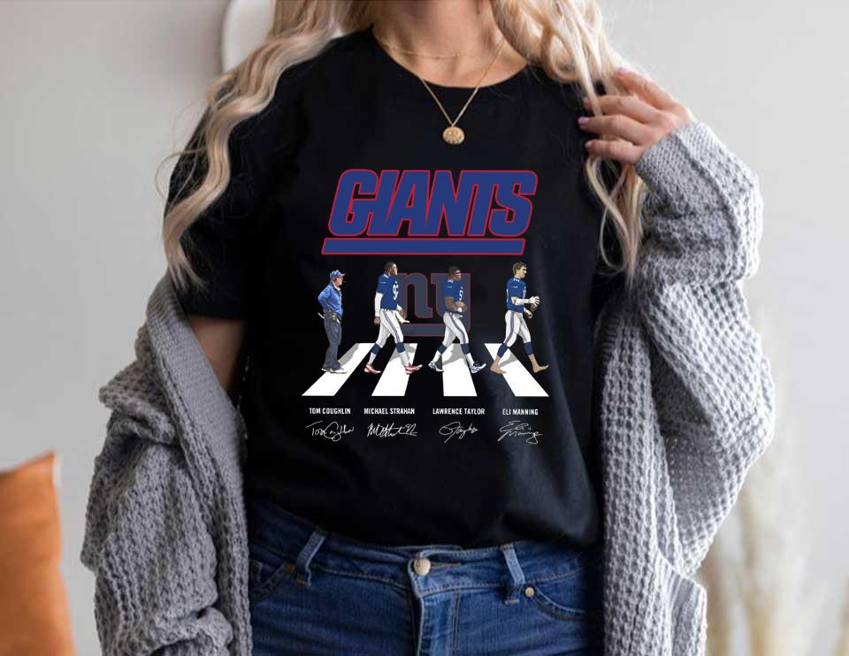 The Giants Walking Shirt, New York Giants Abbey Road Signatures Shirt, The Giants Abbey Road Shirt