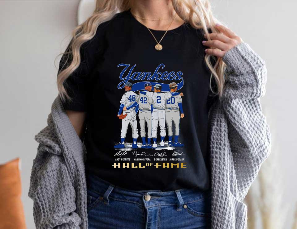 Yankees Hall Of Fame Shirt, New York Yankees 46 42 2 20 Signatures Hall Of Fame Shirt