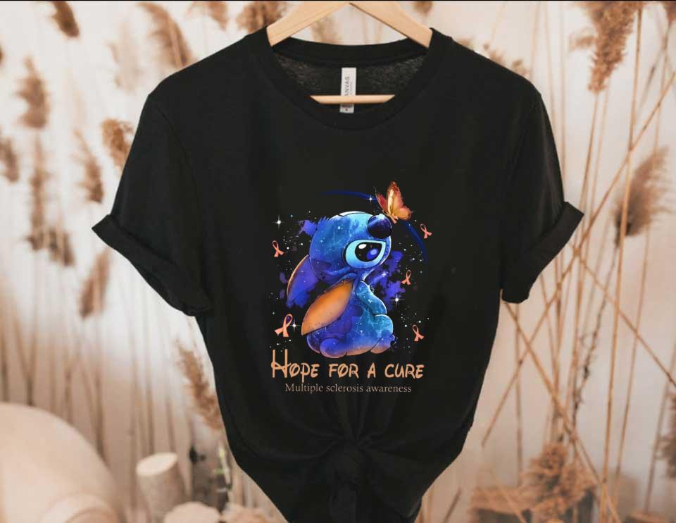 Stitch Cute Shirt, Stitch Hope For A Cure Multiple Sclerosis Awareness Shirt, Stitch Hope For A Cure Shirt