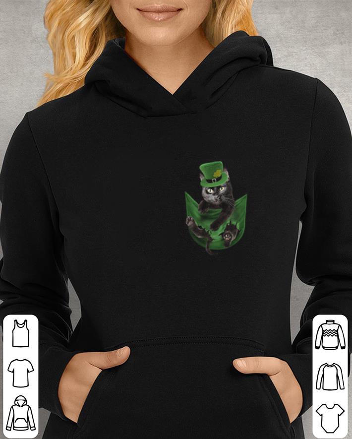 Clover Cat in tiny pocket St.Patrick's day shirt Clover Cat in tiny pocket St Patrick s day shirt 4 - Clover Cat in tiny pocket St.Patrick's day shirt