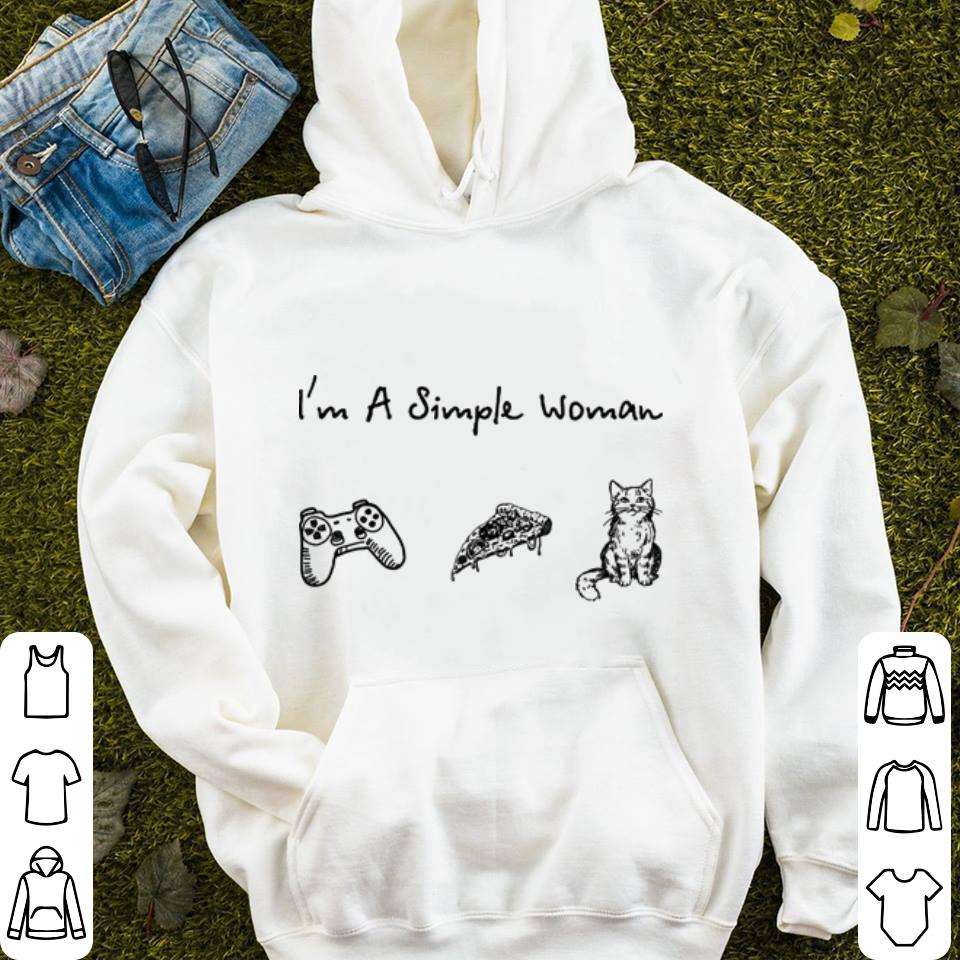 I m a simple woman Game Handle Pizza Cat shirt 4 - I'm a simple woman Game Handle Pizza Cat shirt