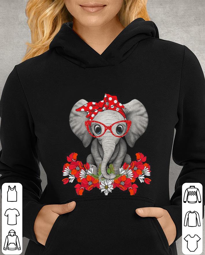 Red bow Elephant with flowers shirt Red bow Elephant with flowers shirt 4 - Red bow Elephant with flowers shirt