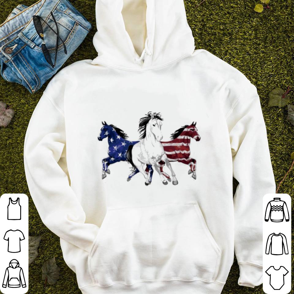 Red white and blue Horse American flag shirt 4 - Red white and blue Horse American flag shirt