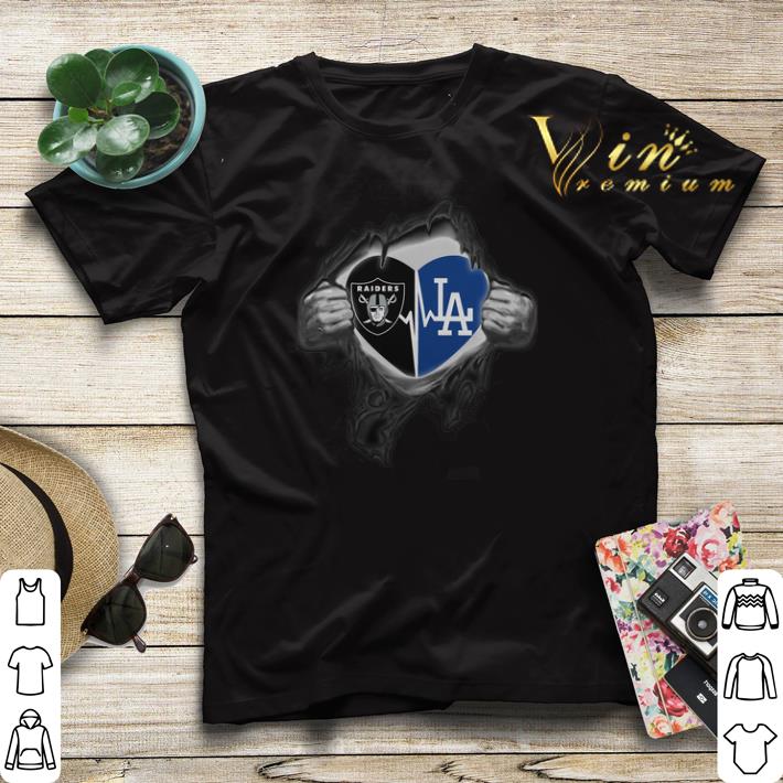 Oakland Raiders inside my heart Los Angeles Dodgers shirt sweater 4 - Oakland Raiders inside my heart Los Angeles Dodgers shirt sweater