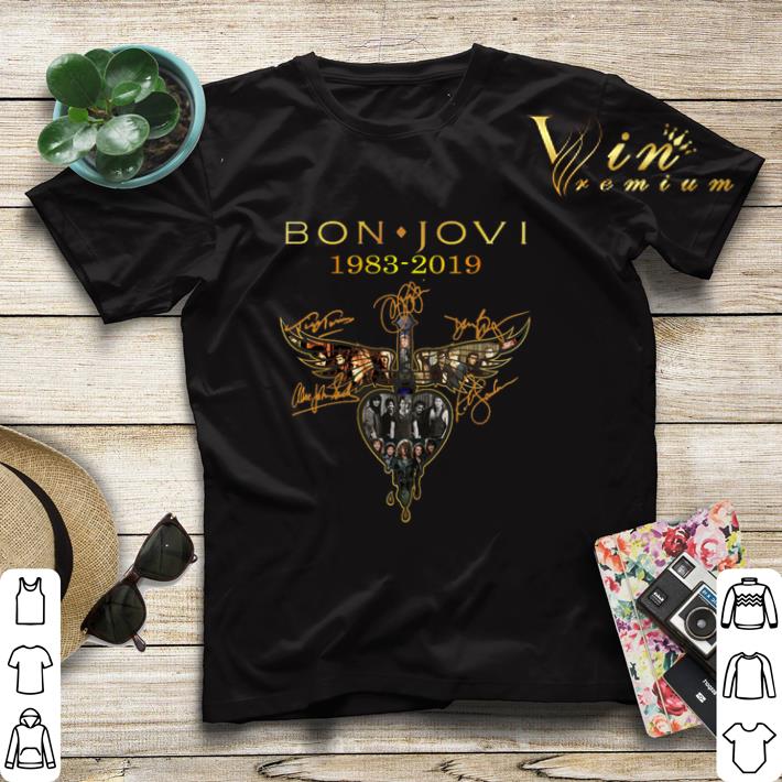 Signatures Bon Jovi 1983 2019 shirt 4 - Signatures Bon Jovi 1983-2019 shirt