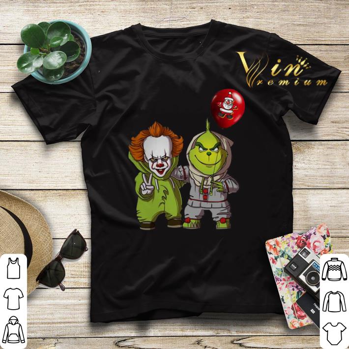 Baby Pennywise and Grinch shirt sweater 4 - Baby Pennywise and Grinch shirt sweater