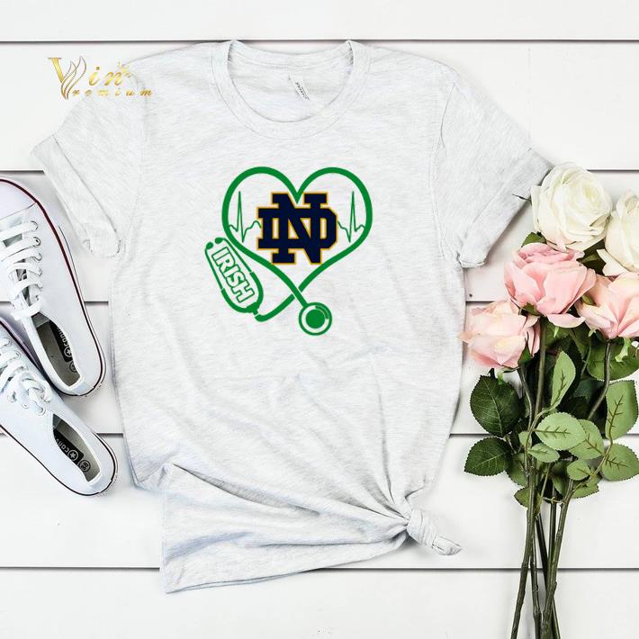Love Notre Dame Fighting Irish Stethoscope Heartbeat nurse shirt sweater 4 1 - Love Notre Dame Fighting Irish Stethoscope Heartbeat nurse shirt sweater